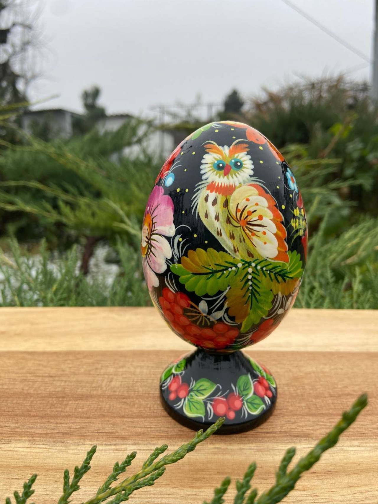 プィサンカ・スタンド付き（イースター・エッグ）13cm（ホメンコ作） - 3