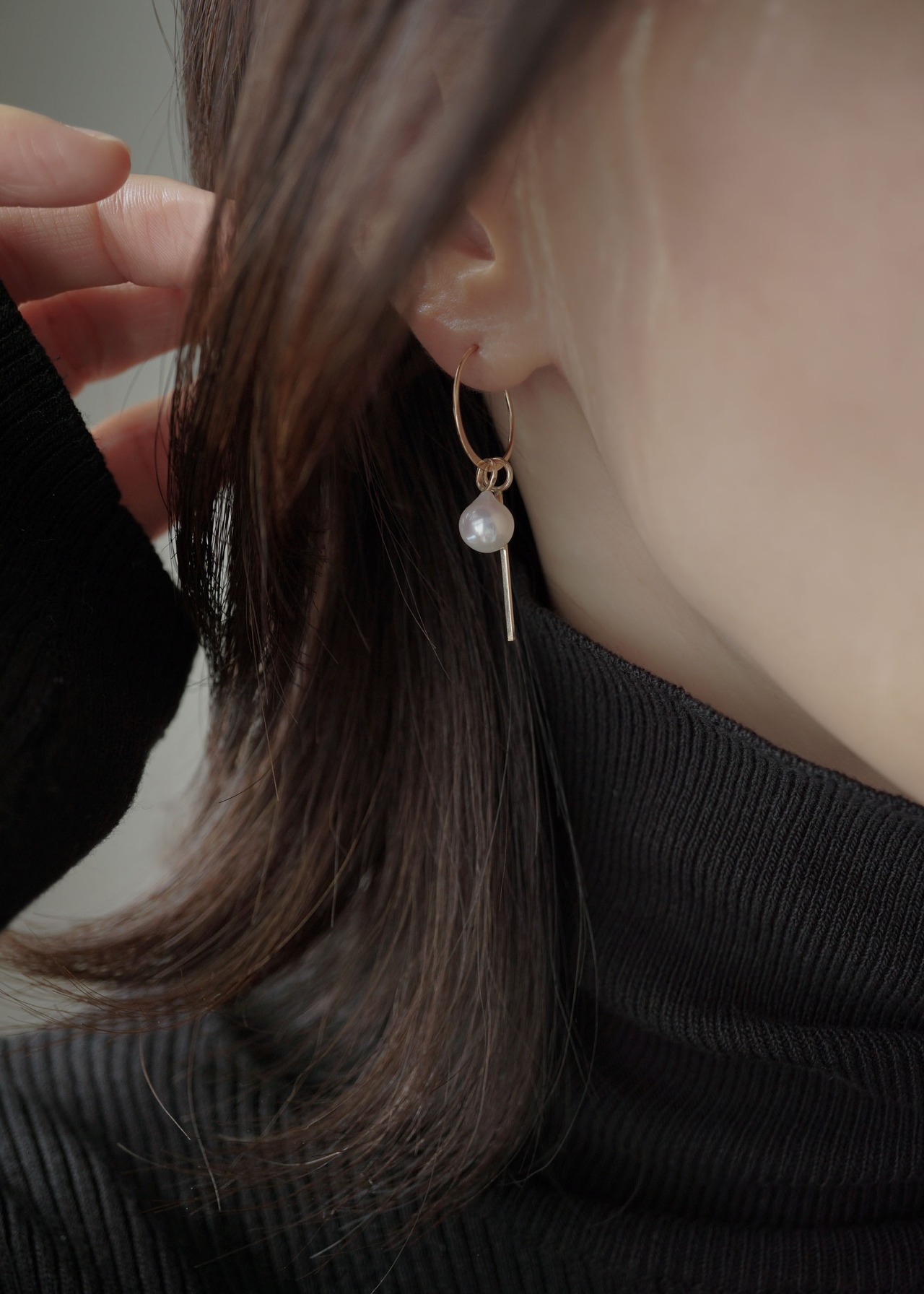 【片側販売】フープピアス金具-チャーム専用／K14GF -S size