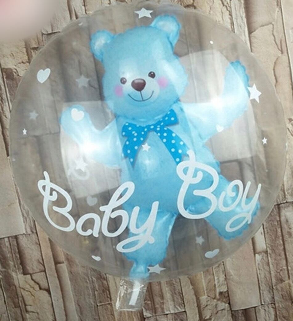 くまちゃんインバルーン 【ブルー】 | 誕生日の飾り、バルーン