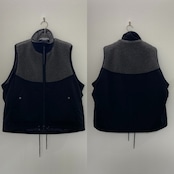 【受注予約:10月上旬入荷予定】ピーチボア切替中綿vest/ブラック