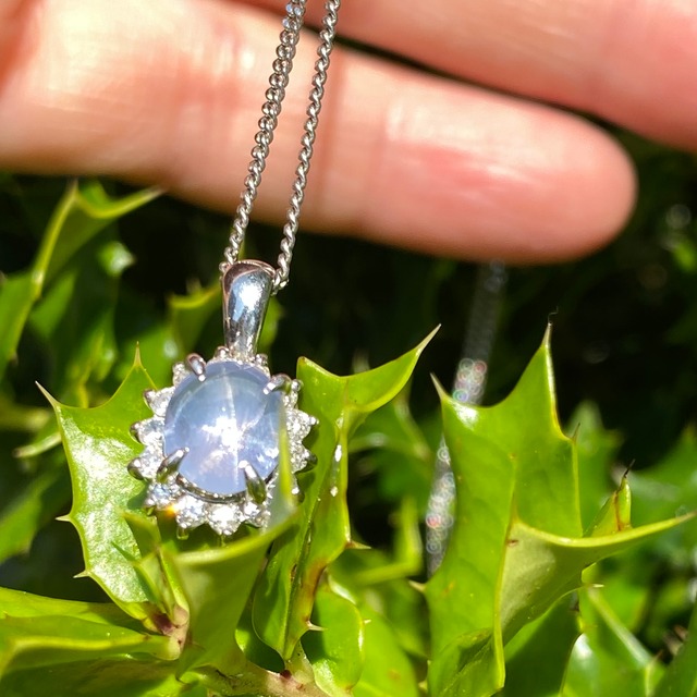 【Japanese traditional pendant】スターサファイア気分爽快?スカイブルーカラー♪