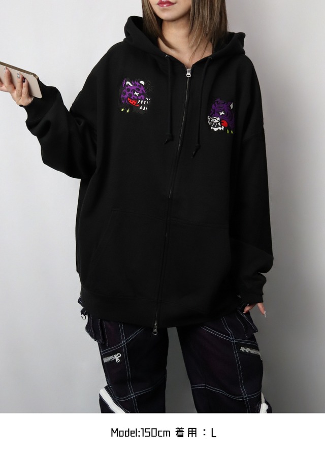 Carnivore Sweat Zip Up Hoodie (カーニボア スウェット ジップ アップ フーディー)【Black】