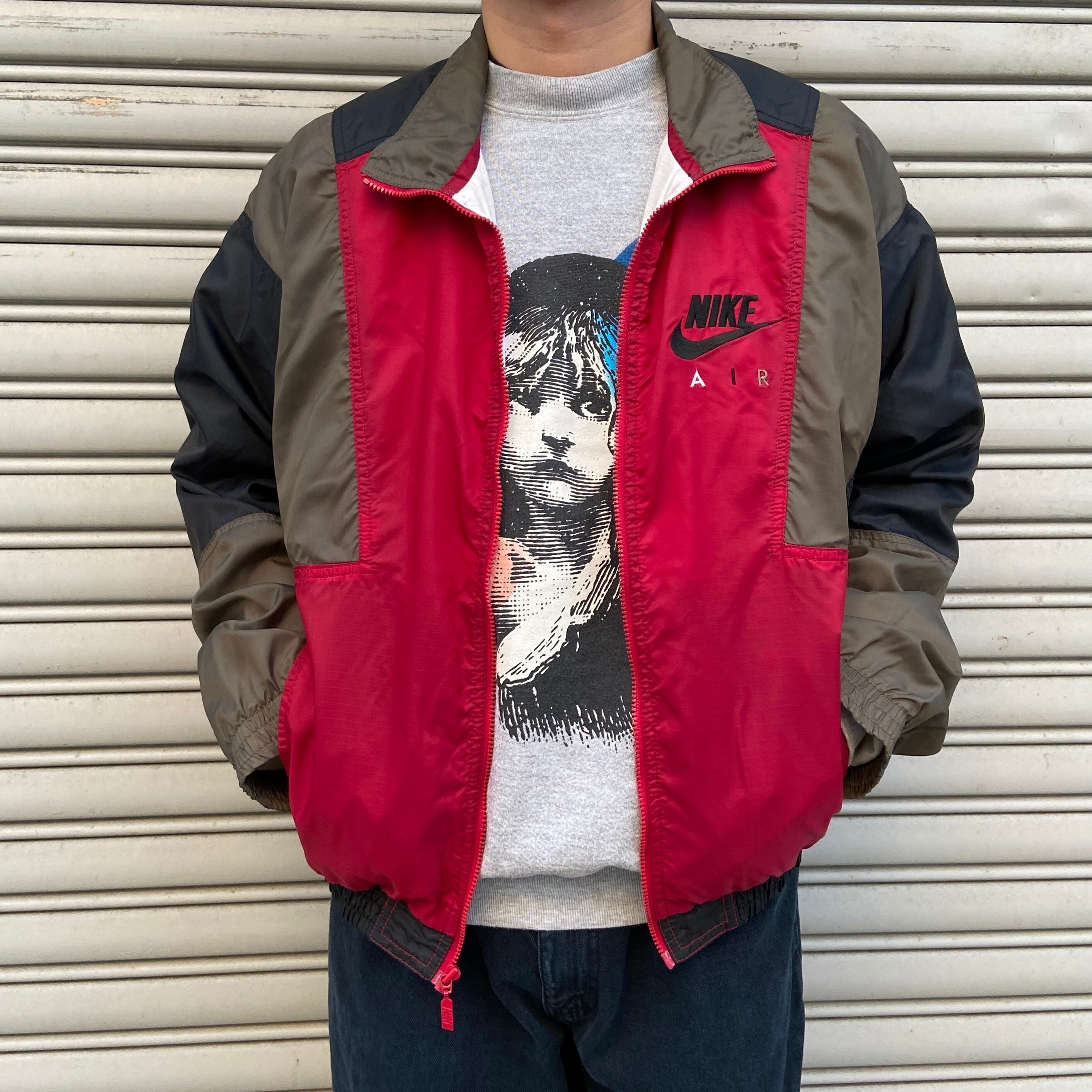 90-00s NIKE ナイキ ナイロンジャケット AIR レッド ブラック M | 古着