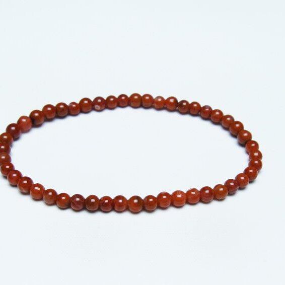 ナンホーンアゲート ブレスレット 4mm 南紅瑪瑙 ブレス 一点物 メール便可 [M便 1/10] 111-42221