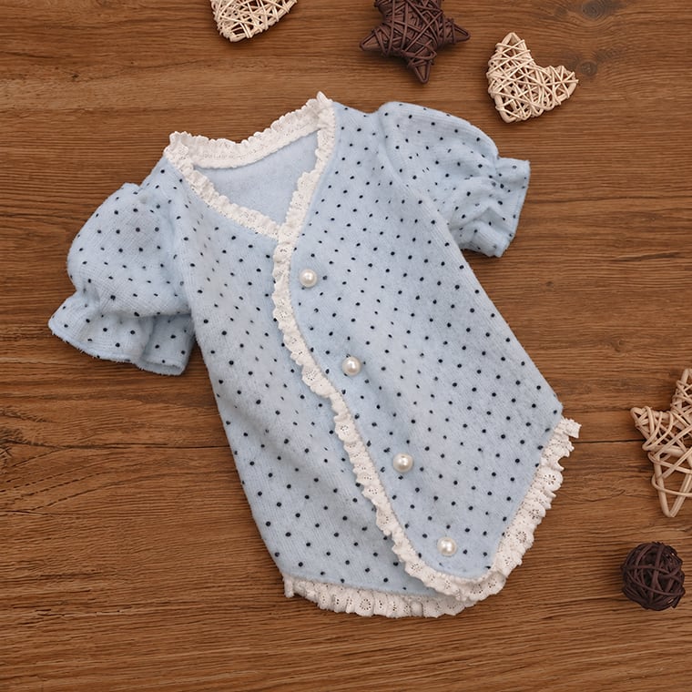baby dot cardigan S ~ XL 2color / 犬服 秋冬 可愛い 犬の服 トップス ドッグウェア アンゴラ カーディガン もこもこ 暖かい 室内服 小型犬 中型犬 お揃い 韓国ワンコ服 アウター