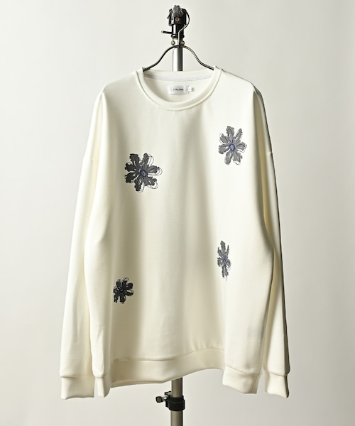 ATELANE random flower embroidery pullover (WHT) 23A-24040