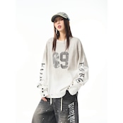 ストリート ダメージ加工 ロングTシャツ T1631