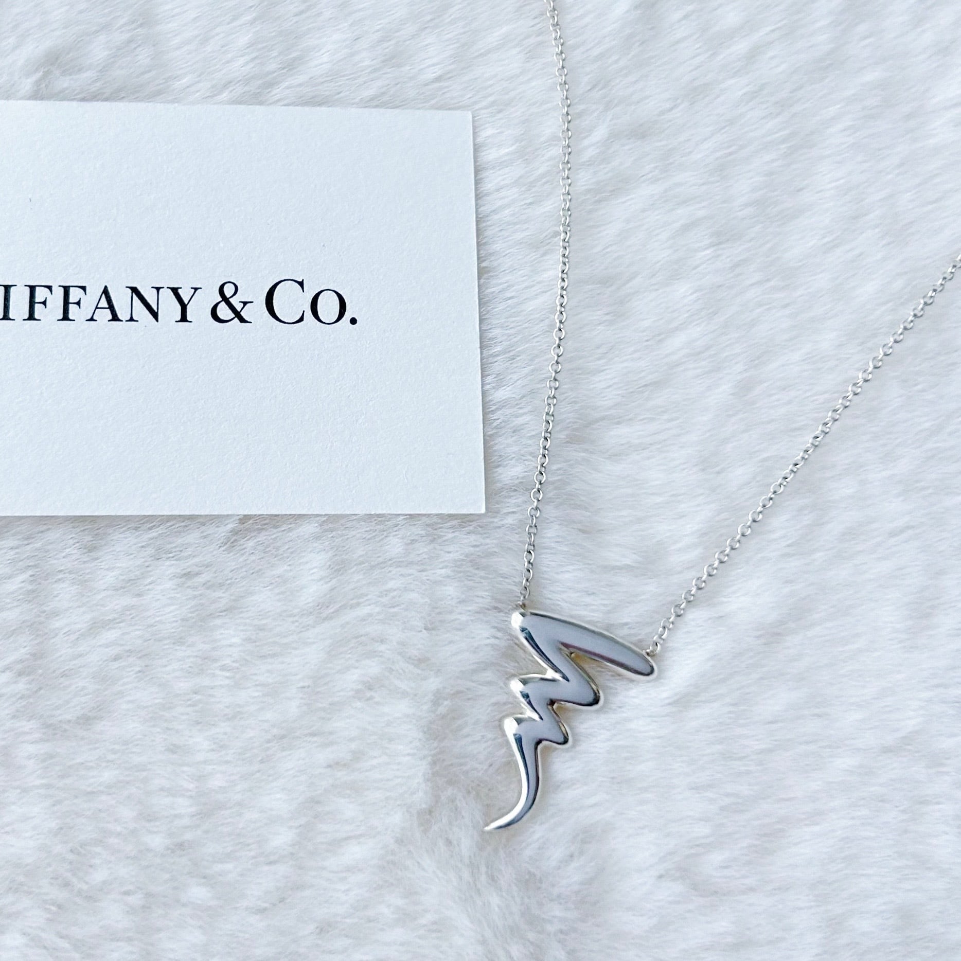T7161】Tiffany&Co. scribble necklace/silver925/ティファニー