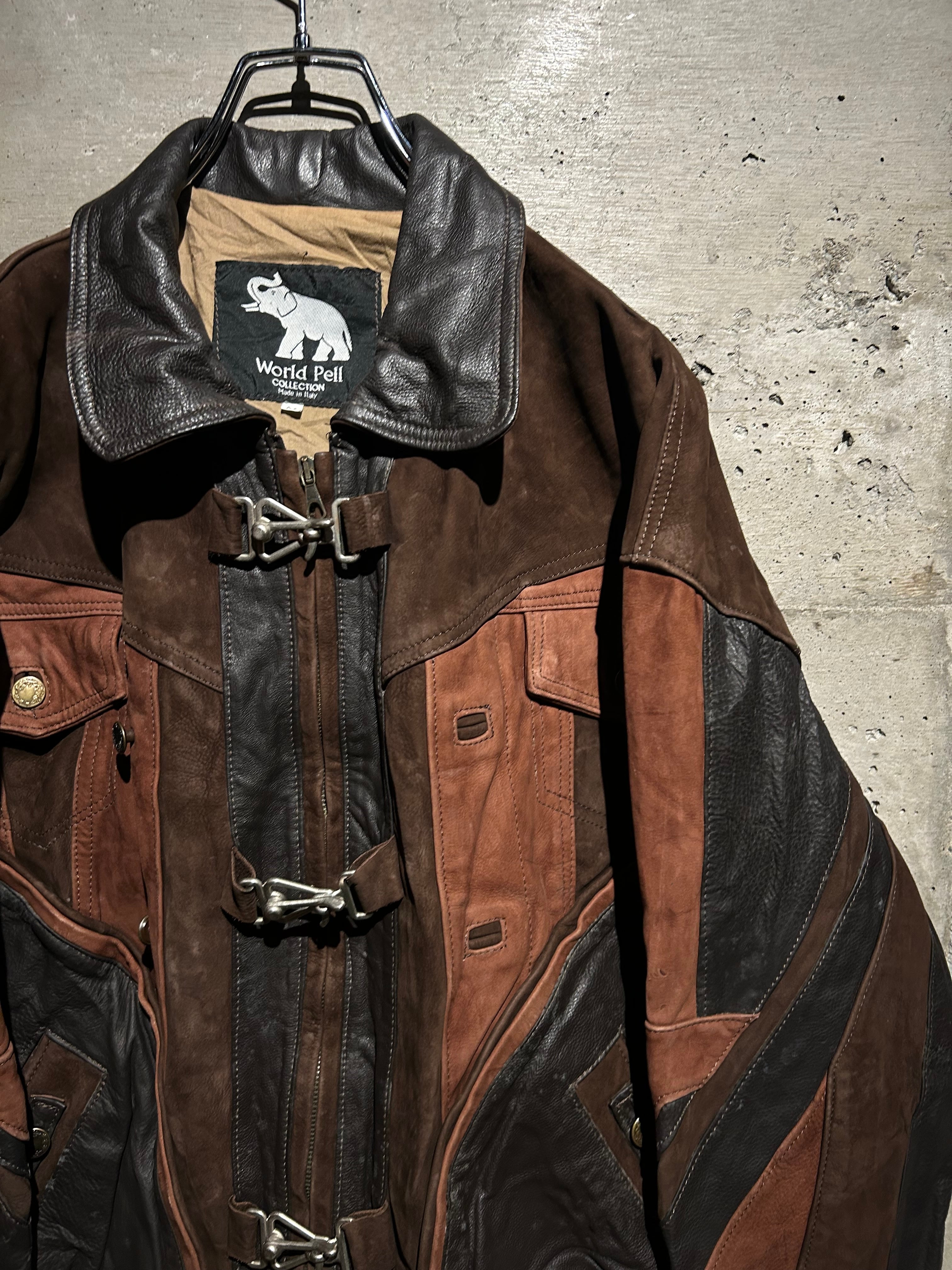 Caka】80's〜90's Special Switching Vintage Leather Jacket | Caka