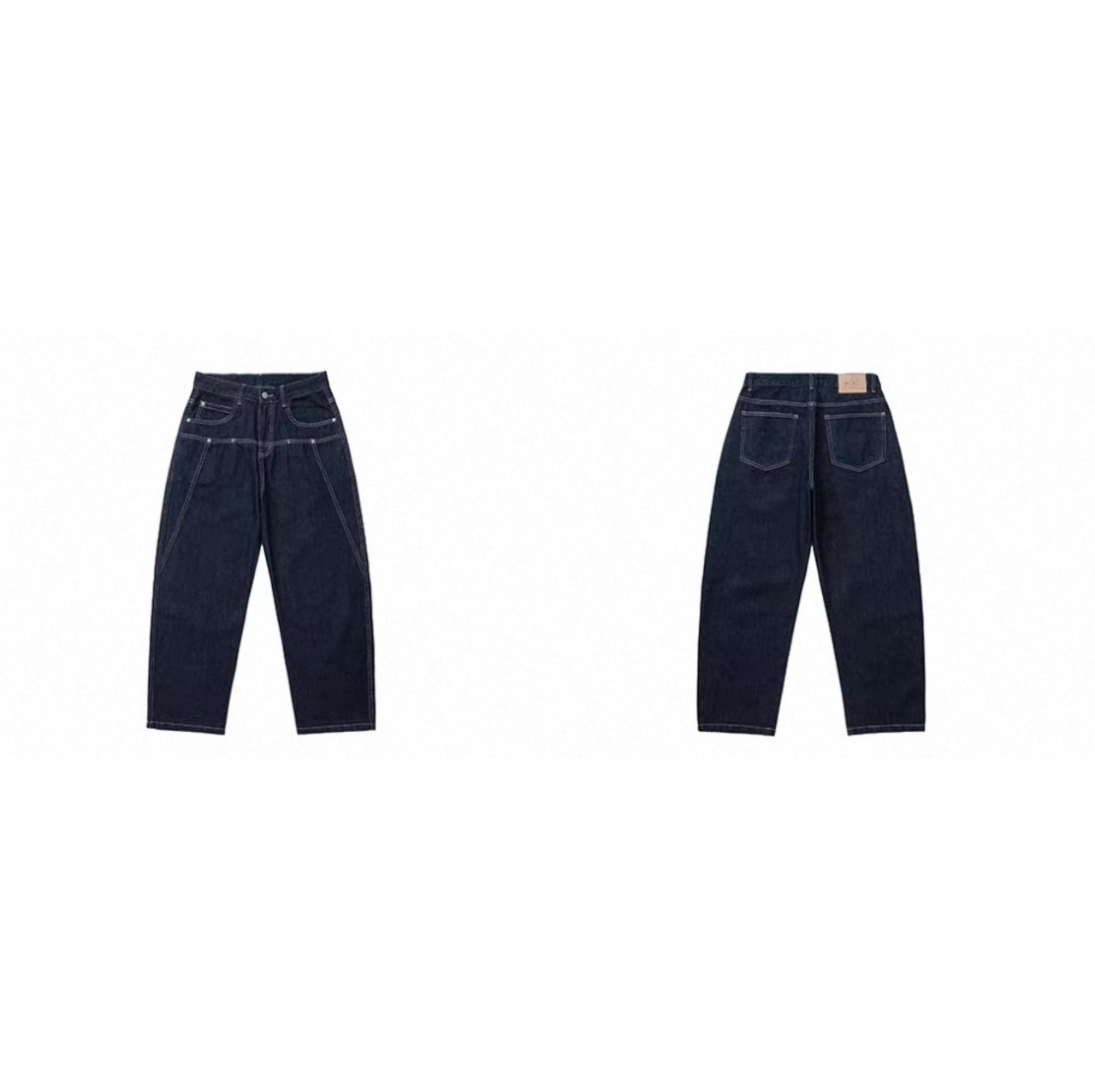 Work stitch straight denim pants 1301 - 9