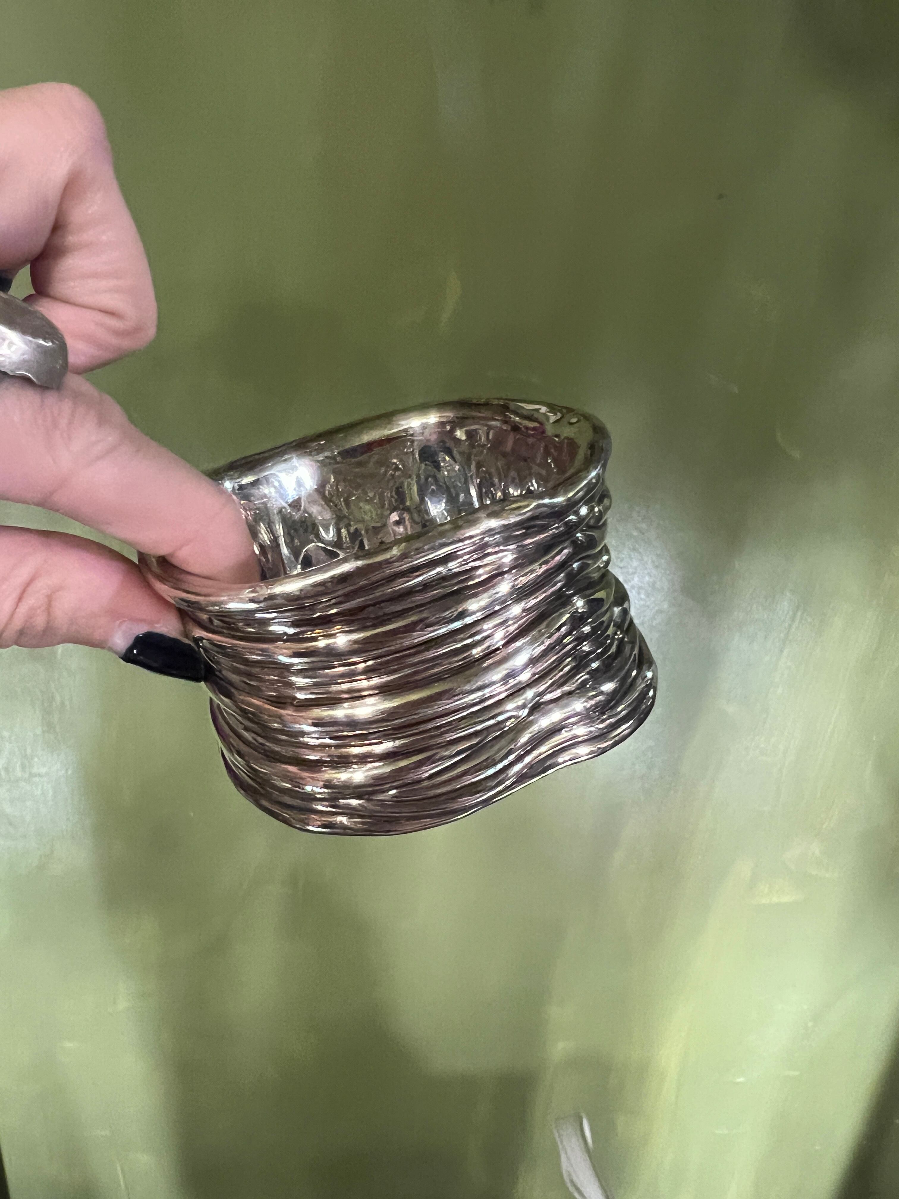 Vintage Israel Silver Wide Modern Bangle イスラエル製 ヴィンテージ シルバー ワイドモダンバングル