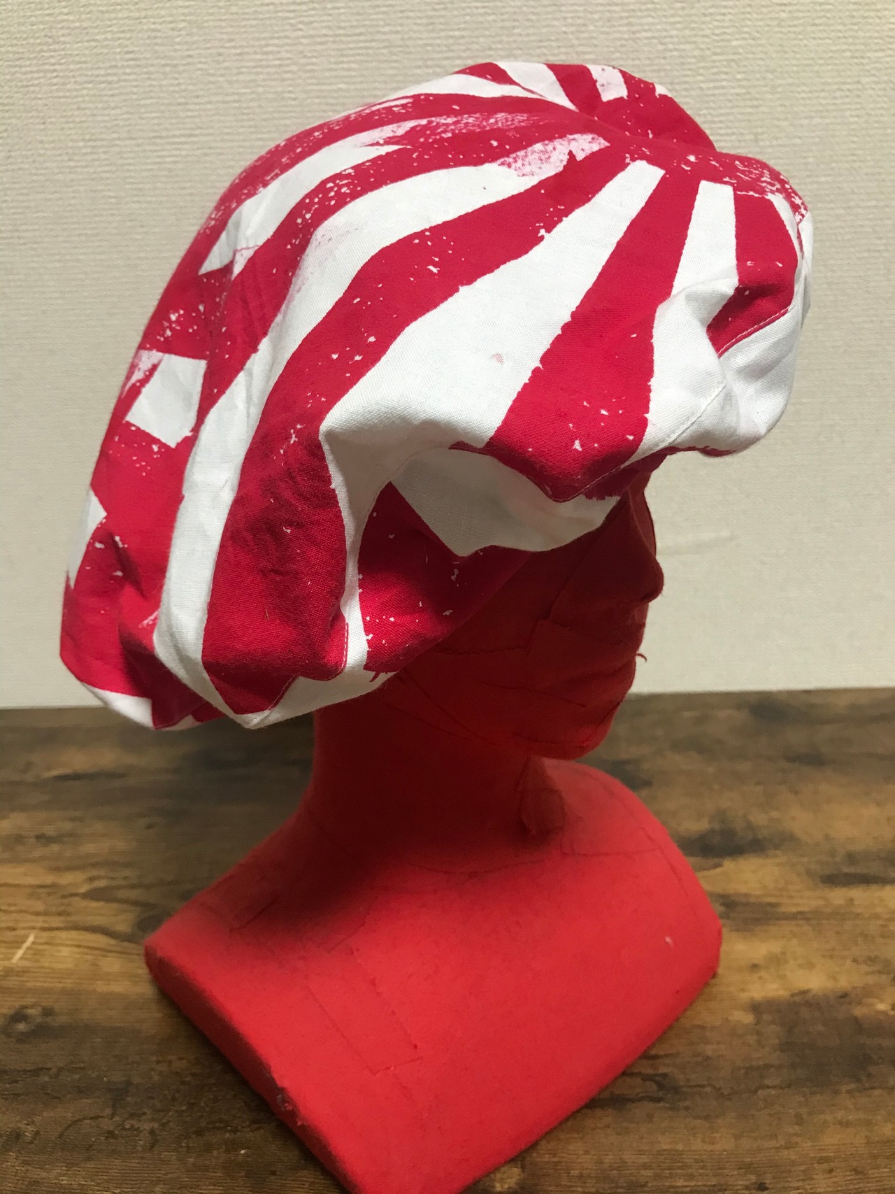 UNFINISHED日本国旗×ギンガムチェックベレー帽