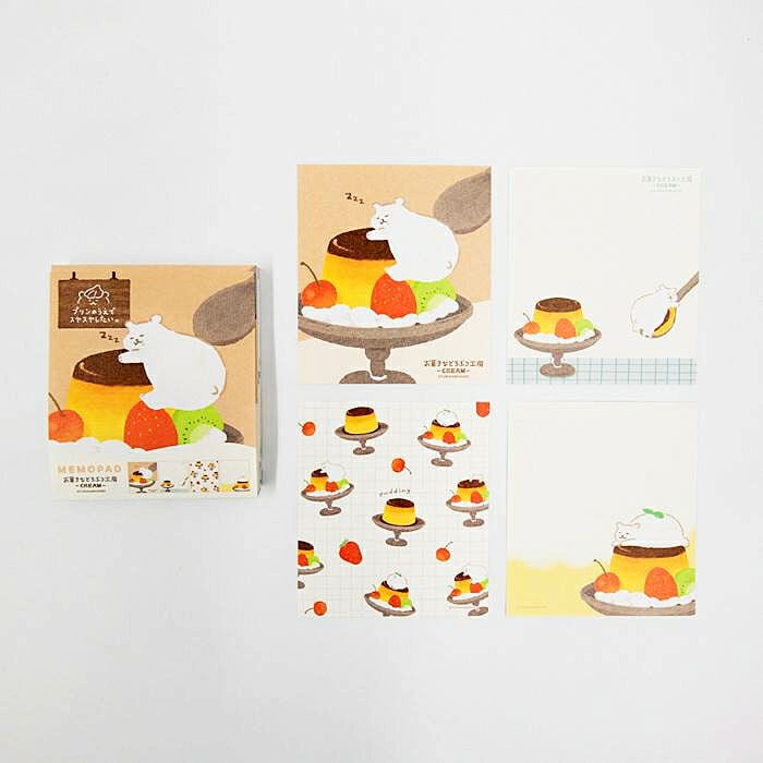 古川紙工 メモパッド お菓子などうぶつ工房 クマ プリンアラモード