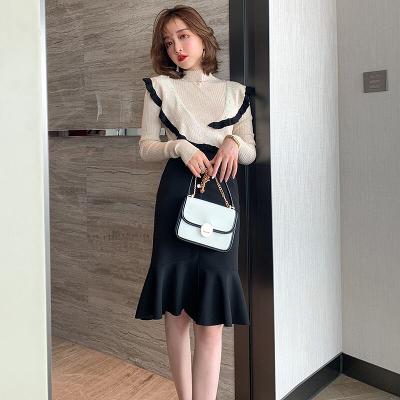 スタイルカラーレースセーター スプリング 春物 ステッチ MIUCO14890651295