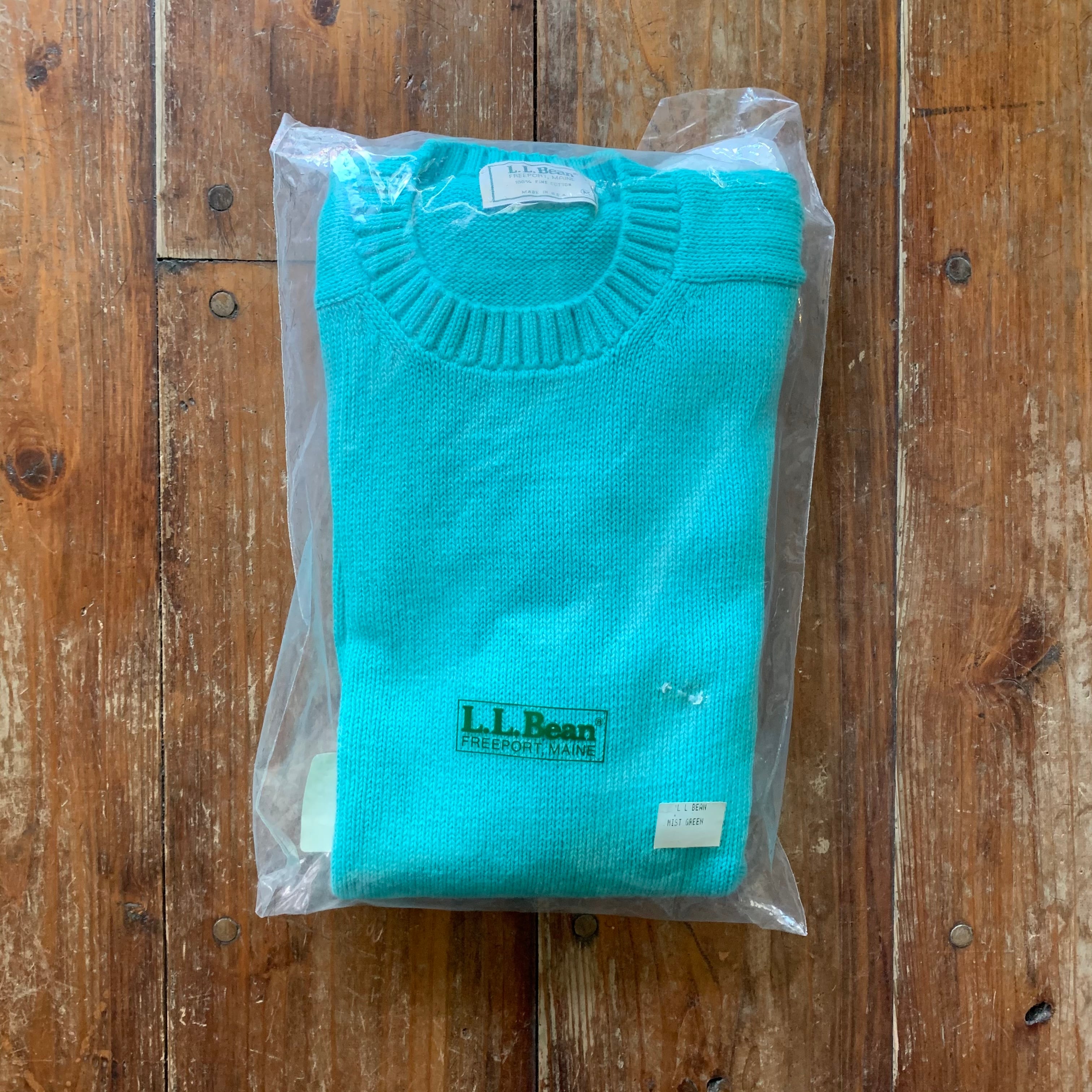 1980's Deadstock "L.L.BEAN" COTTON CREW SWEATER Mist
