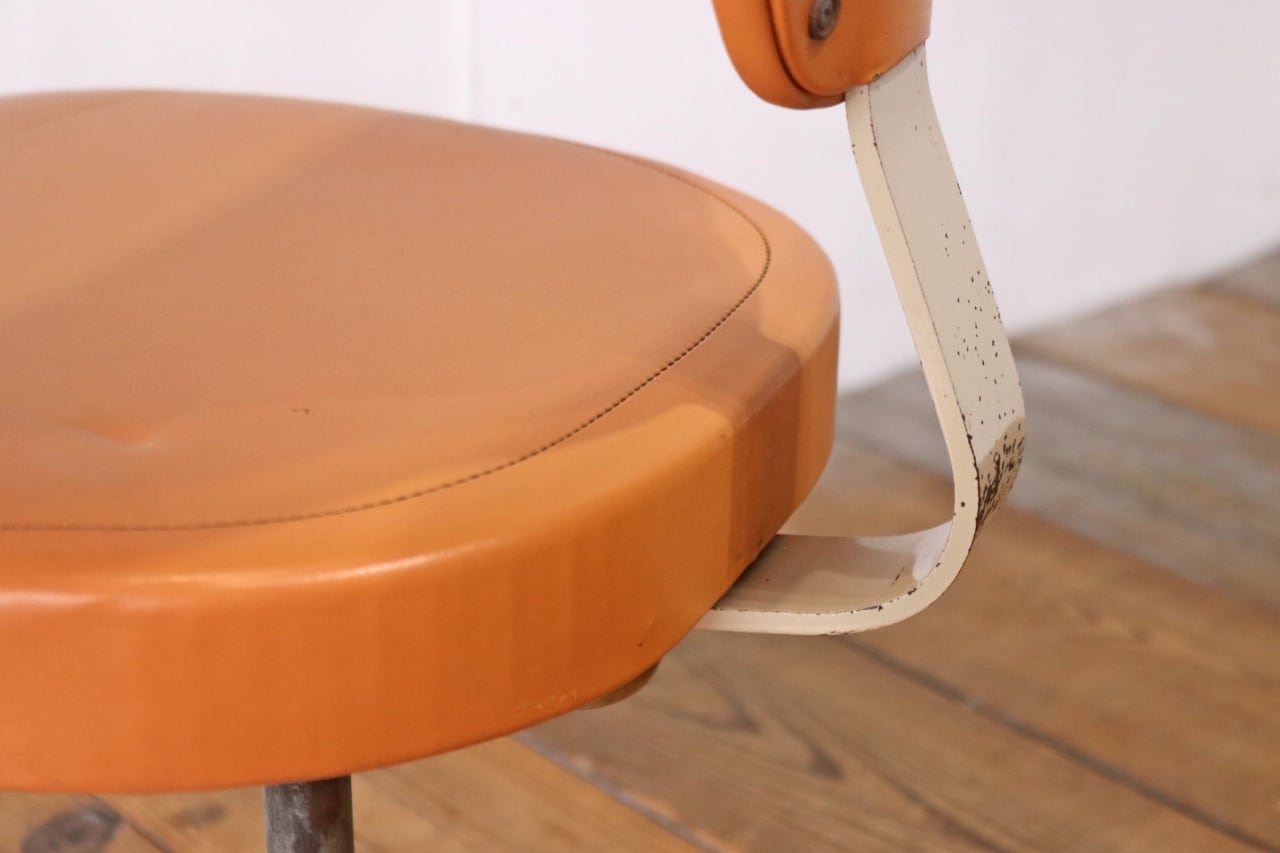 レトロ okamura オカムラ デスクチェア 学習椅子 回転 昇降