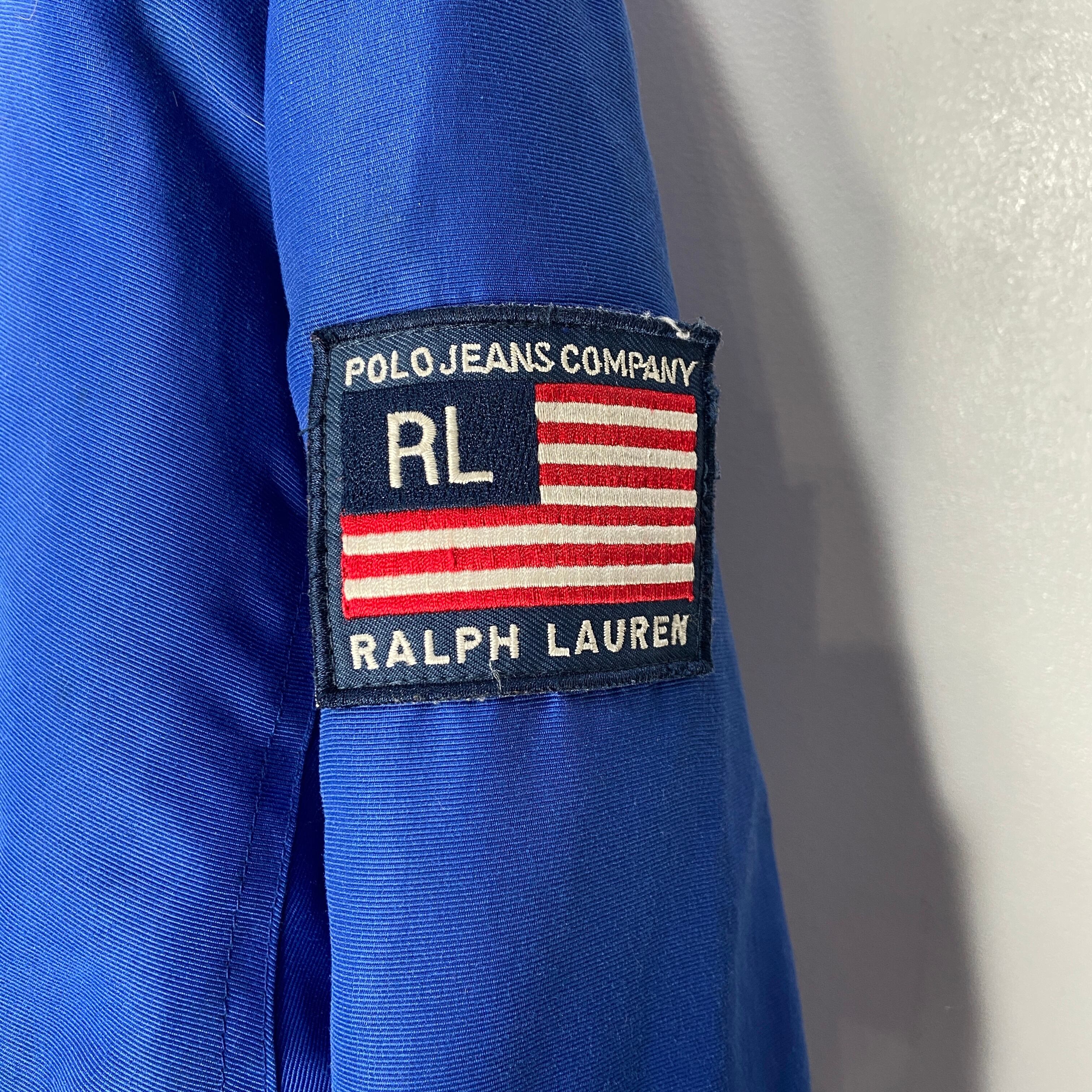 90s POLOJEANS ラルフローレン ダウンジャケット 星条旗 青 L 90s POLOJEANS ラルフローレン ダウンジャケット 星条旗 青 L