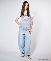 アシメトリーフリルチュールキャミTOPS (GRAY)　CQ-48105