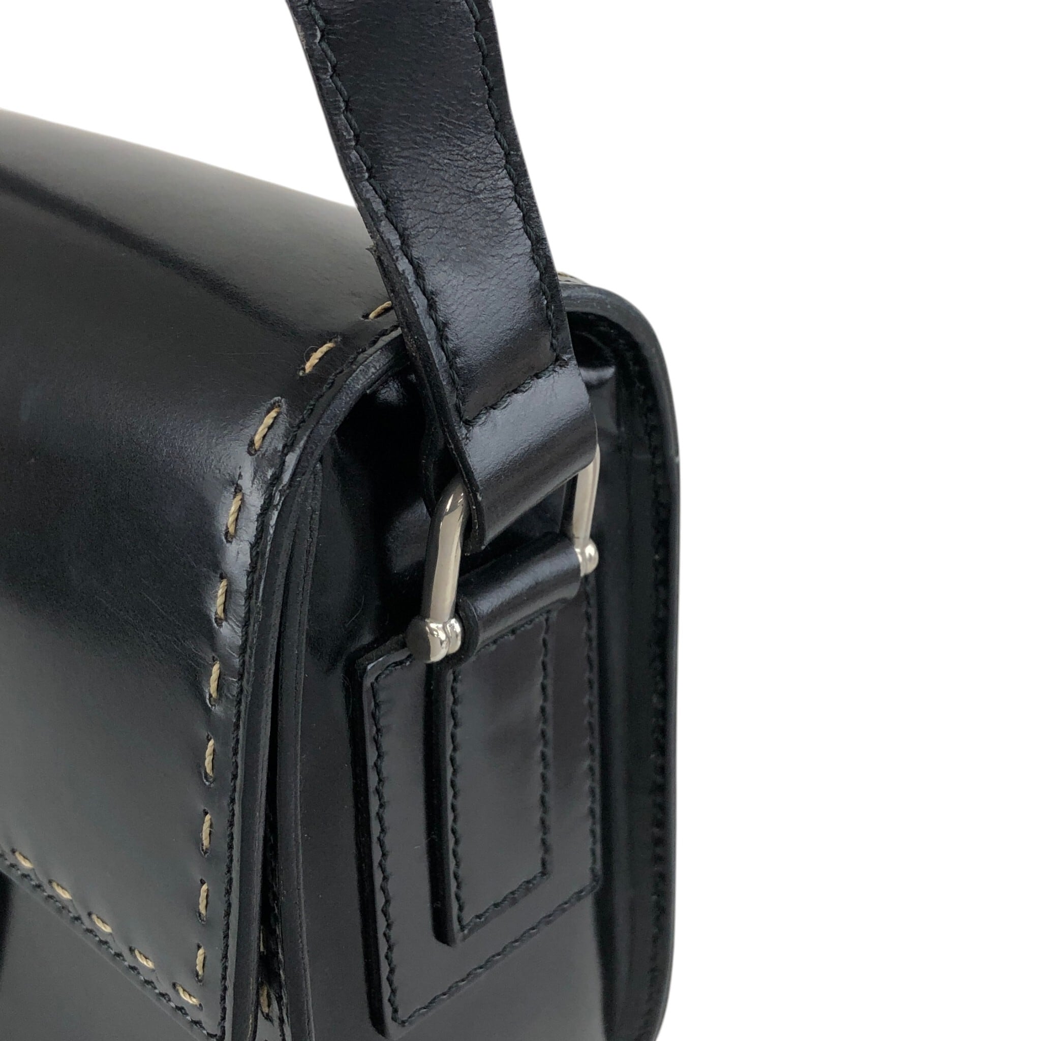CELINE セリーヌ ショルダーバッグ ブラック シルバー ガンチーニ