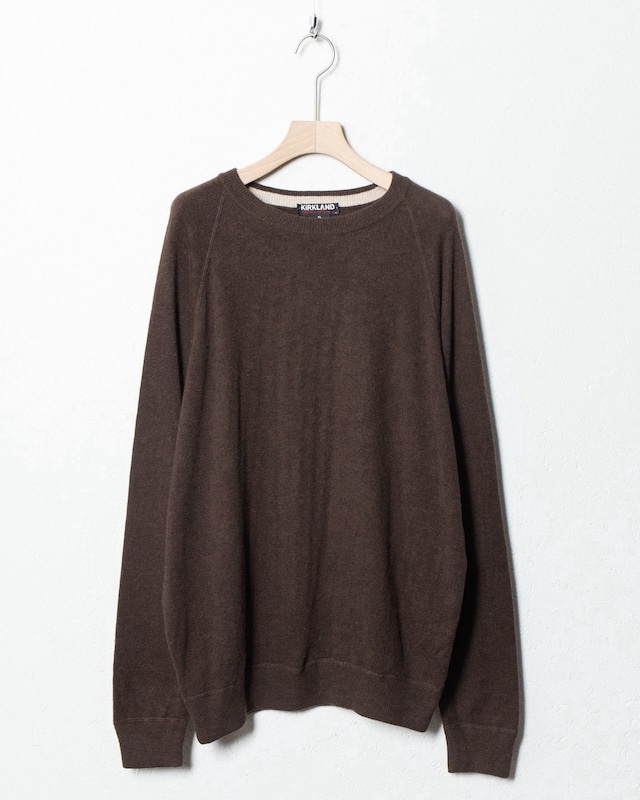 crew neck all cashmere knitted sweater / COLOR:BROWN