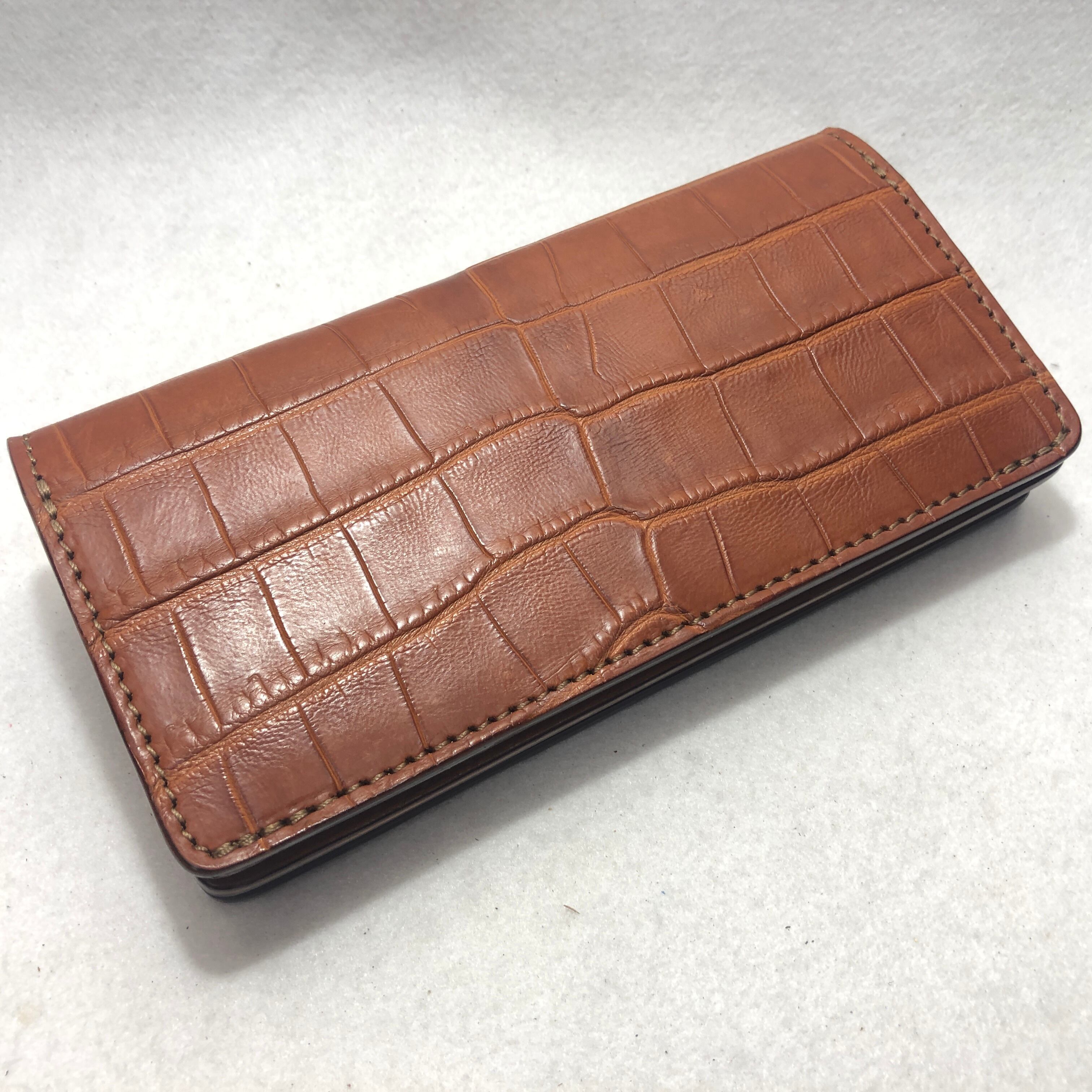 195 シャムクロコダイル長財布 肚クロコ2 サドルマット仕上げ ライト 