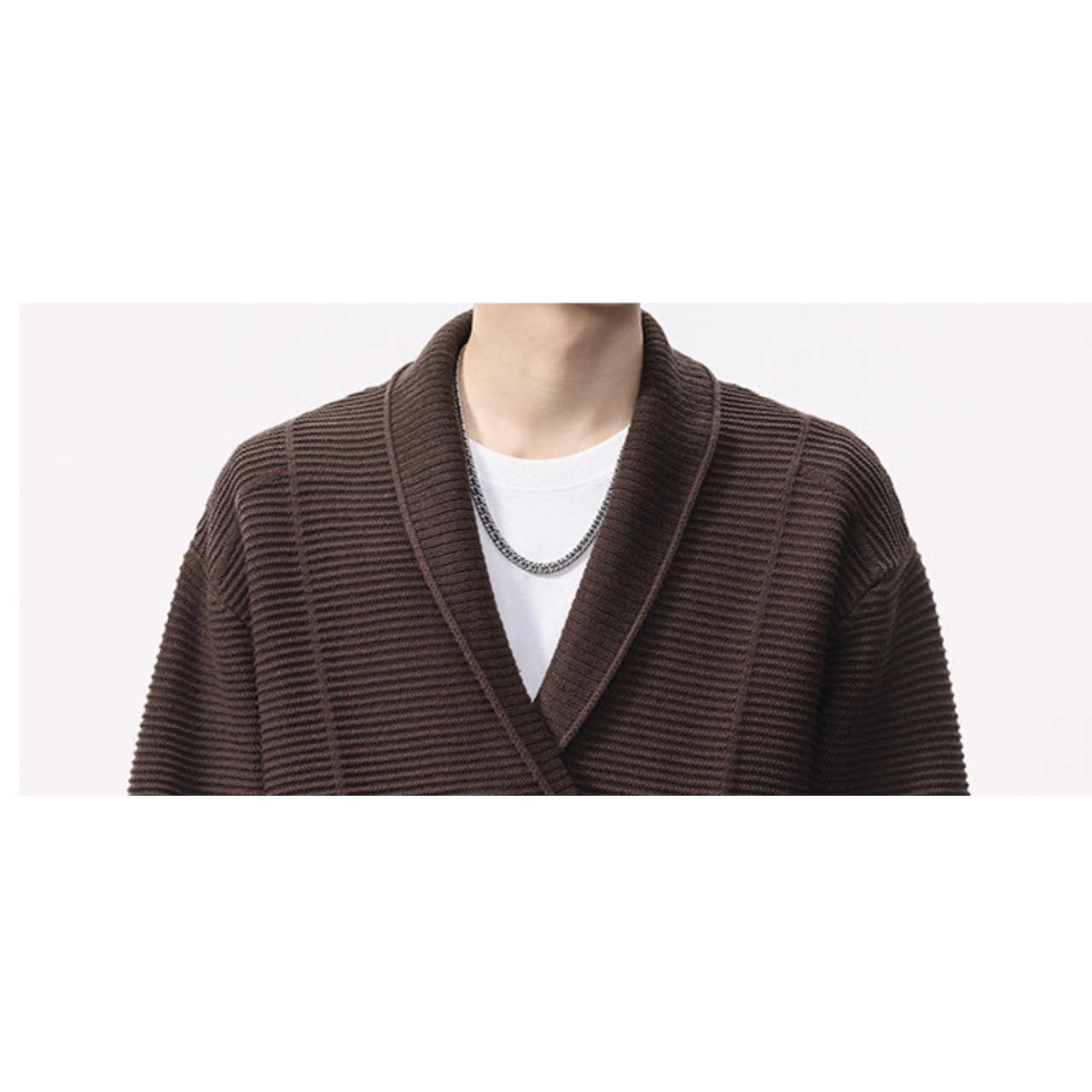 ダブルブレストワイドカラーニットカーディガン 　TB1782・画像6