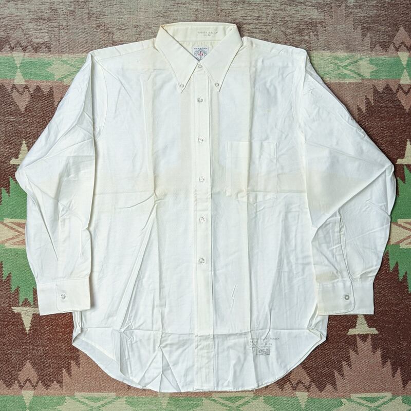 60s ARROW CUM LAUDE White Oxford B/D Shirt （16-32） DEAD-STOCK