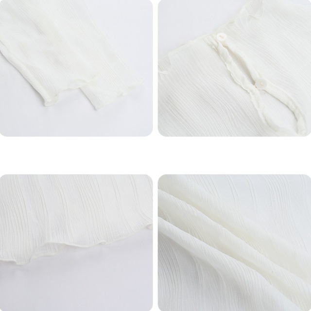 sheer high-neck top　J00413