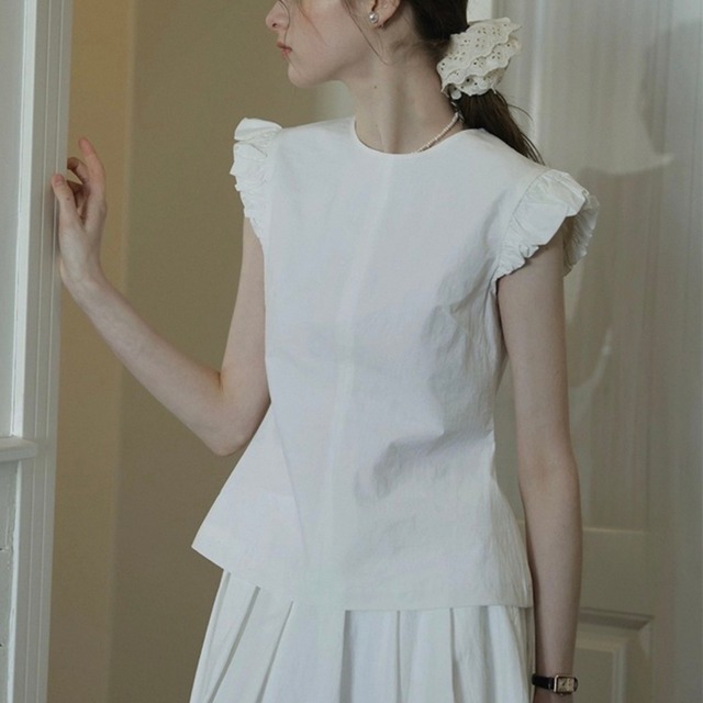 Épure Blanc Frill Top F0644