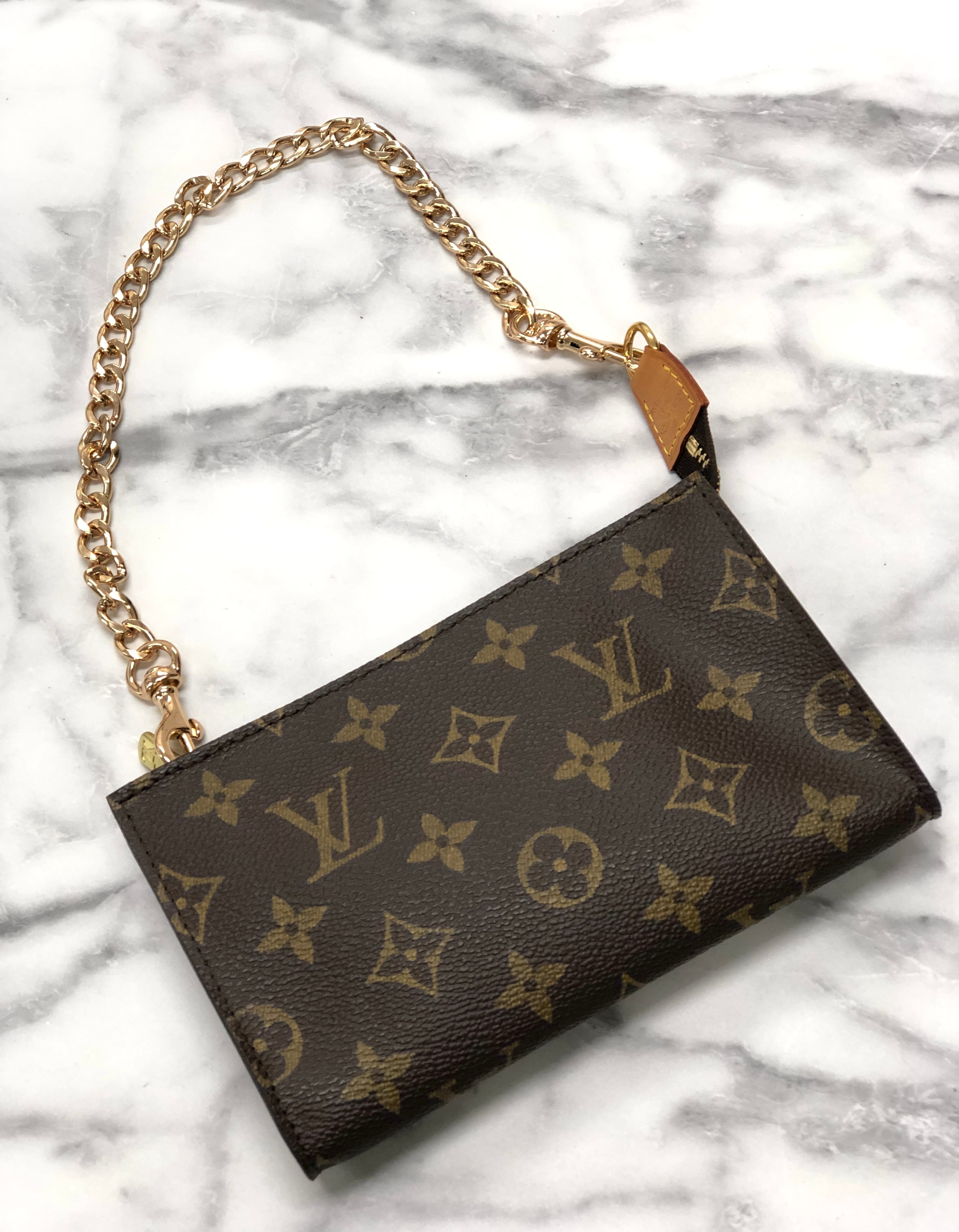 LOUIS VUITTON　ルイ ヴィトン　モノグラム　チェーン　アクセサリーポーチ　ミニバッグ　ブラウン　vintage　ヴィンテージ　オールド　 x3u8p6 | VintageShop solo powered by BASE