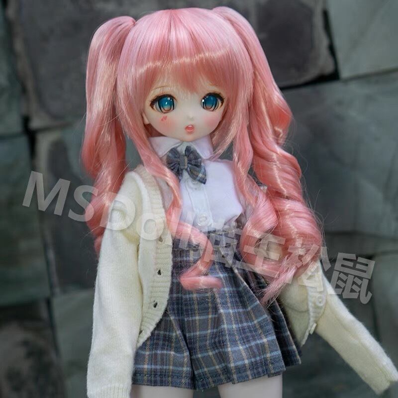 ツインテール セットウィッグ BJD 1/3 かつら 耐熱 ヘッド パーツ 球体