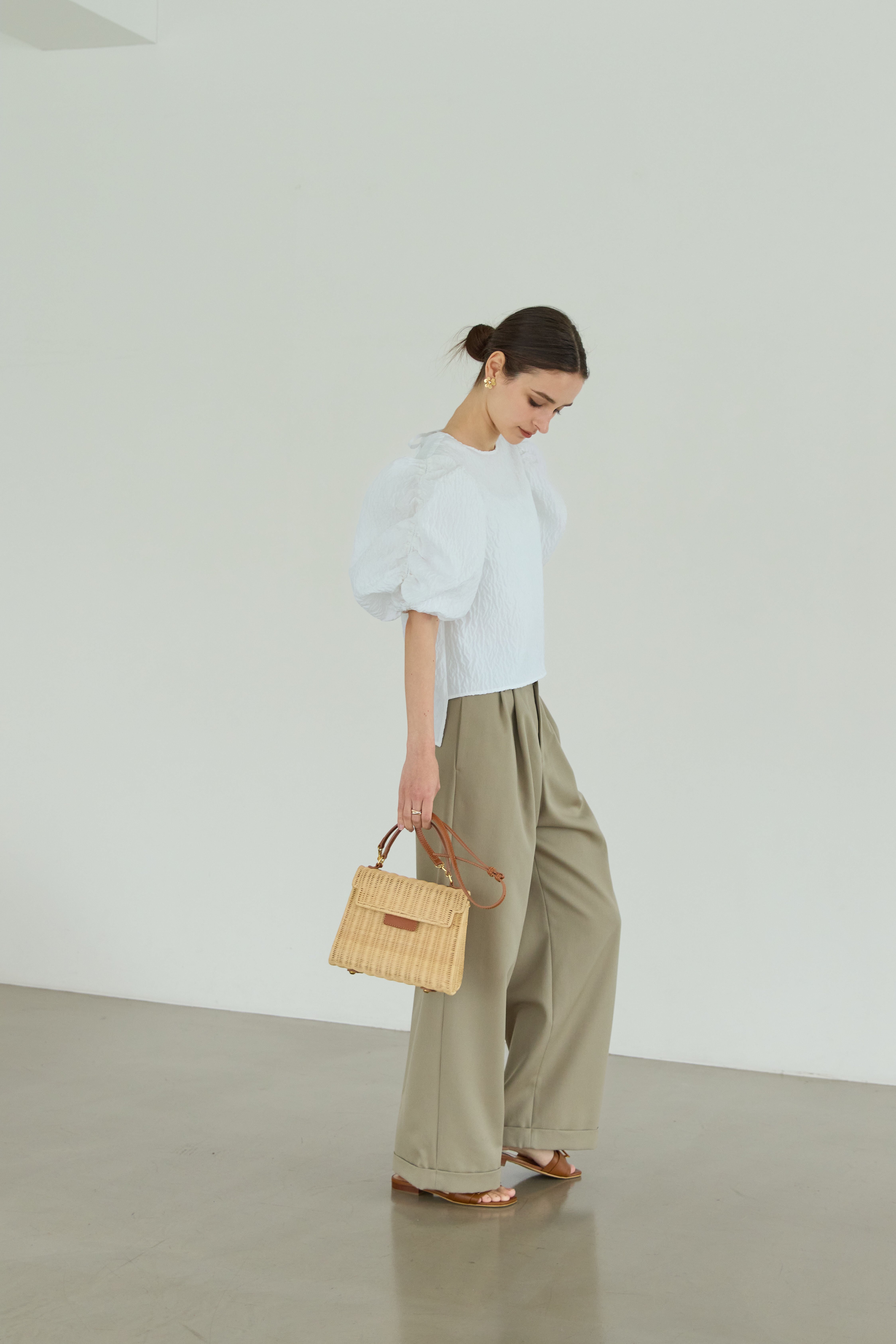 Jacquard spindle blouse | Bluelea