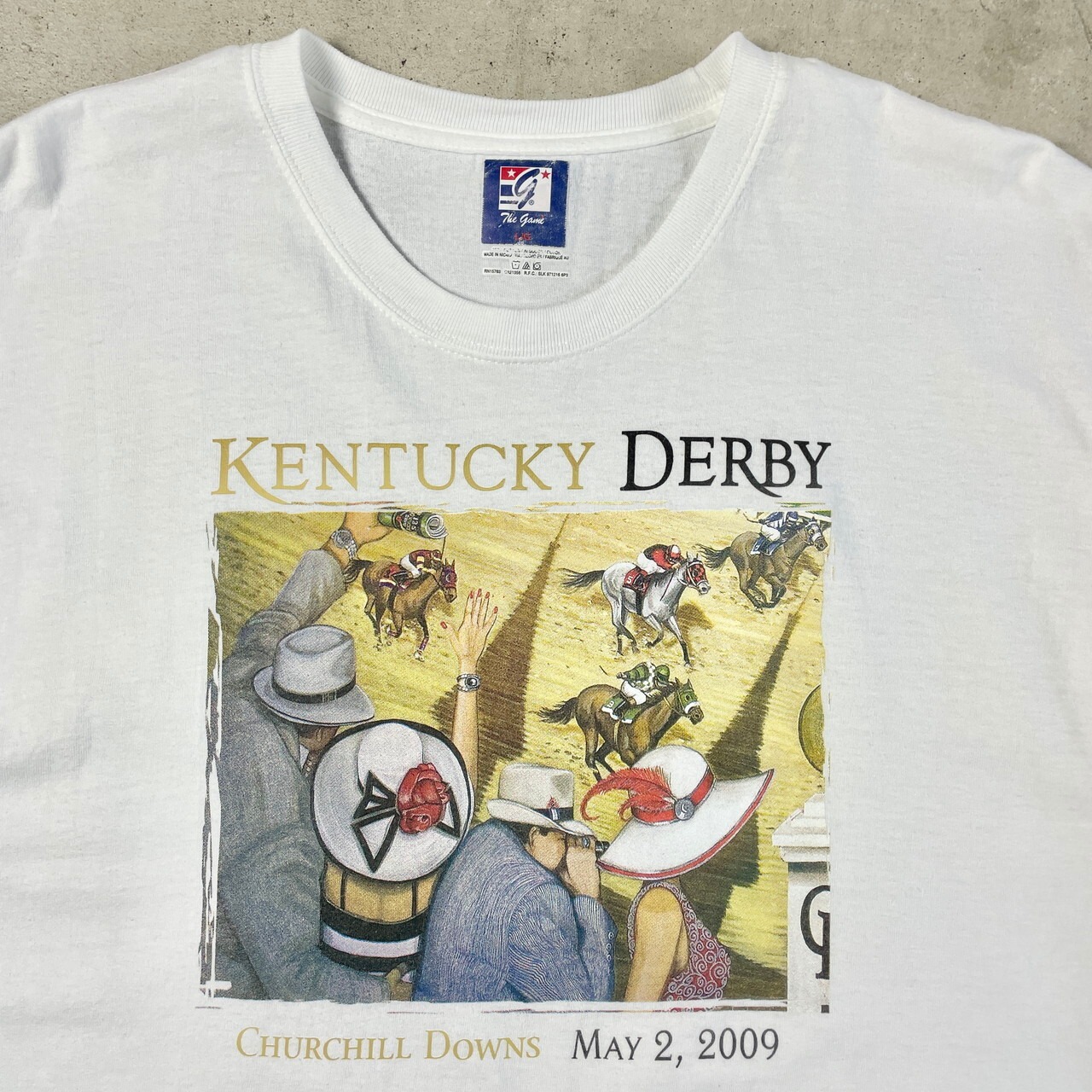 00年代 KENTUCKY DERBY 競馬 アニマル アート プリントTシャツ メンズL 