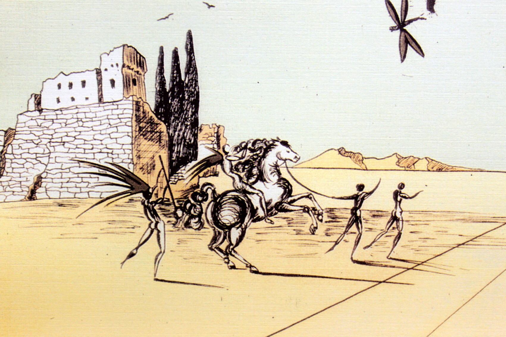 サルバドール ダリ「砂漠の電話」額縁4色選択可能 作品証明書 展示用