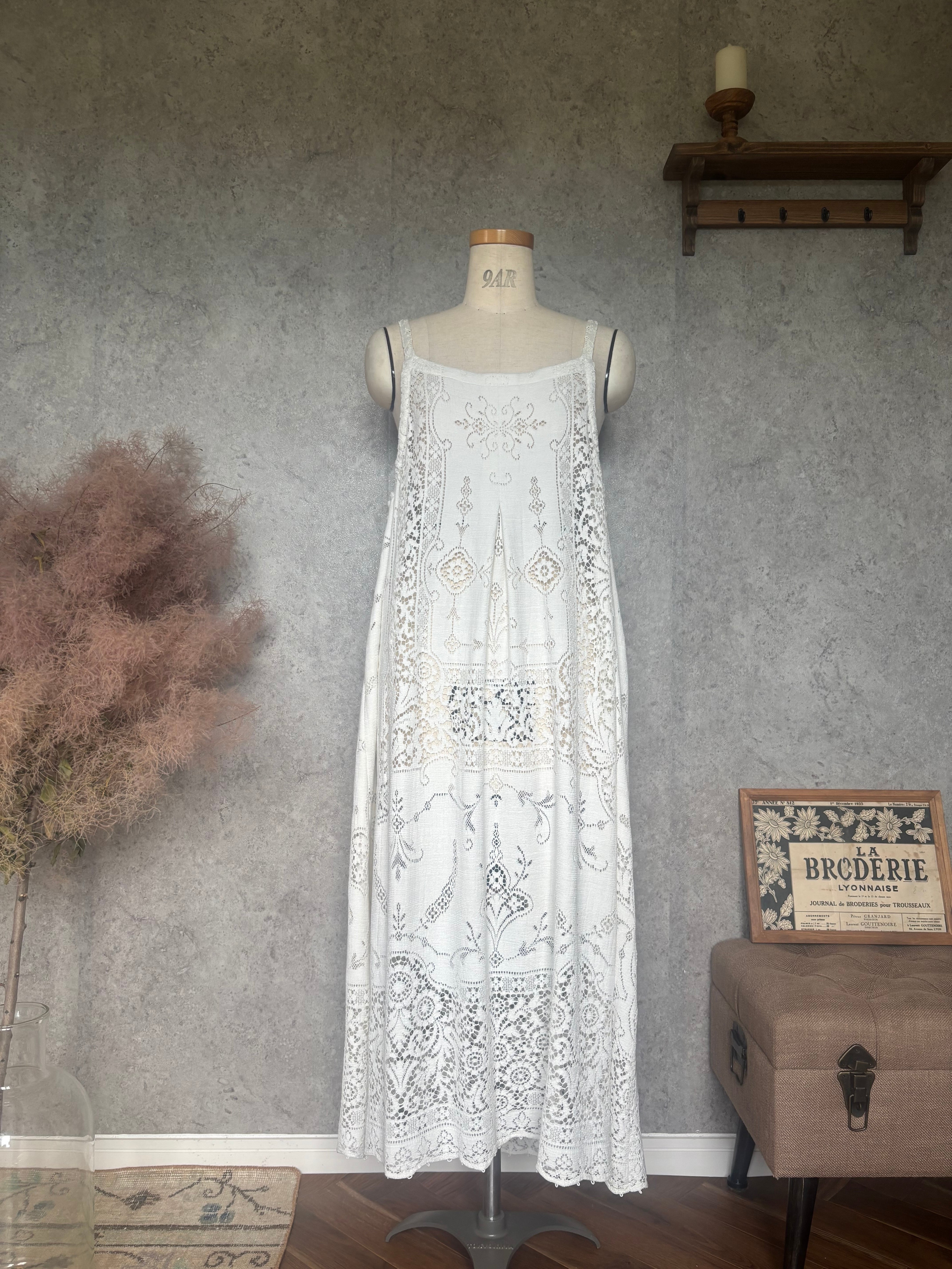 ヴィンテージレースワンピース 【white】 | YULAN. antiques