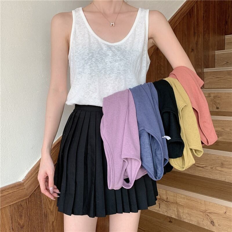 2020年夏のニュースタイルレディーススタイルアウターノースリーブトップスベストルーズカジュアルホワイトボトミングシャツ 1号婦人93158753390