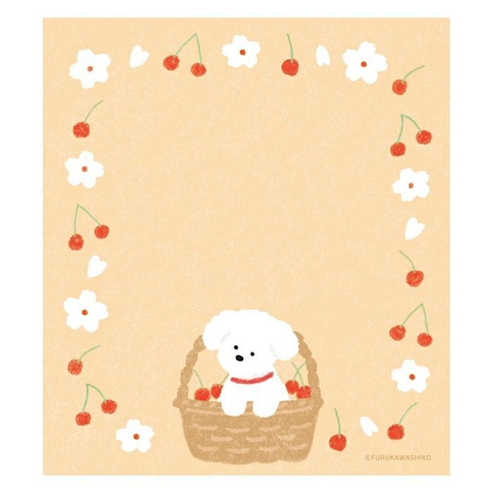 古川紙工 メモパッド サクラと白いわんこ | てんくーどう