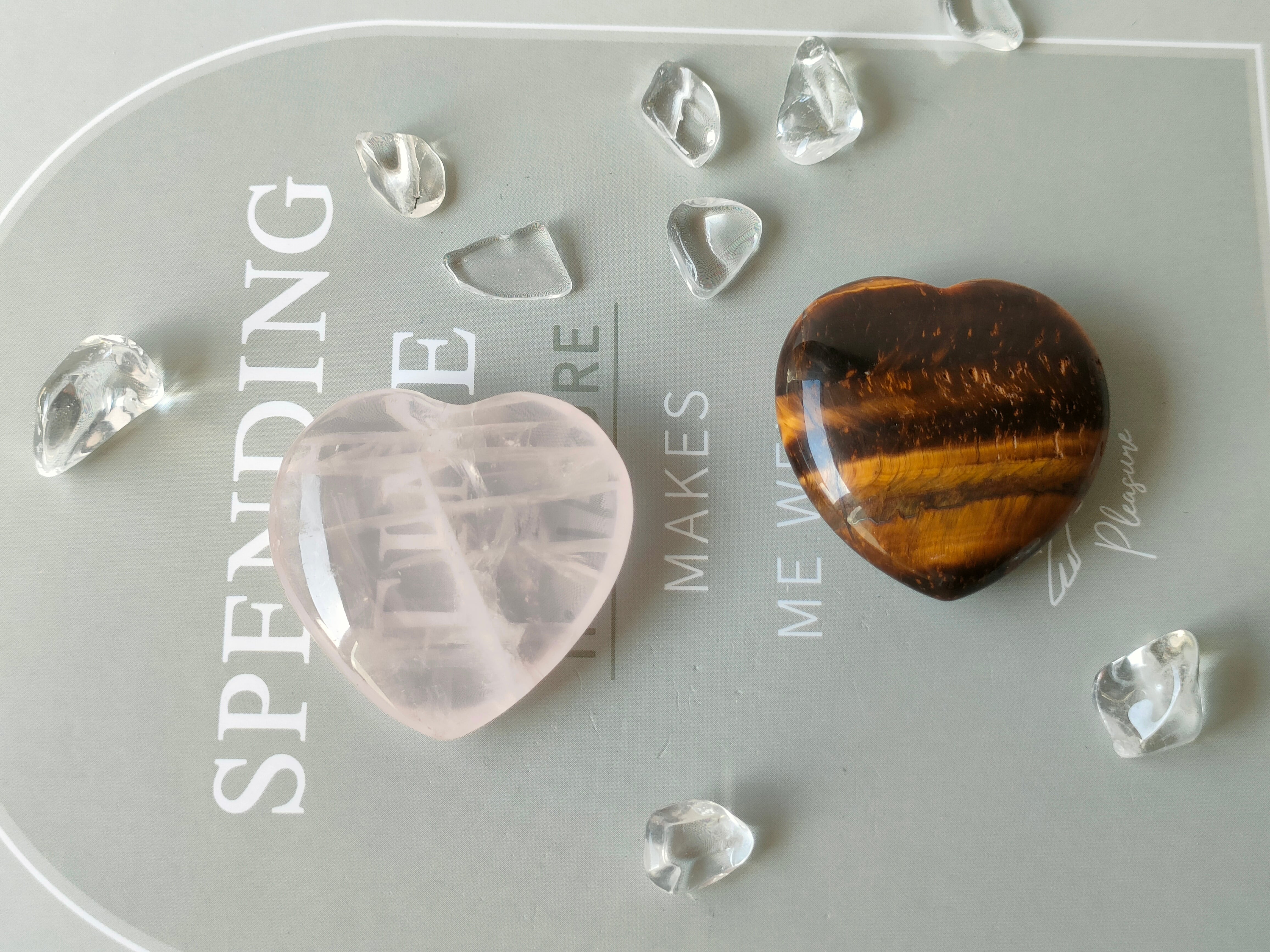 ローズクォーツ・タイガーアイ ミニハート