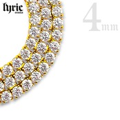 【最高級】stainless316L 4mm 40cm luxury tennis necklace gold