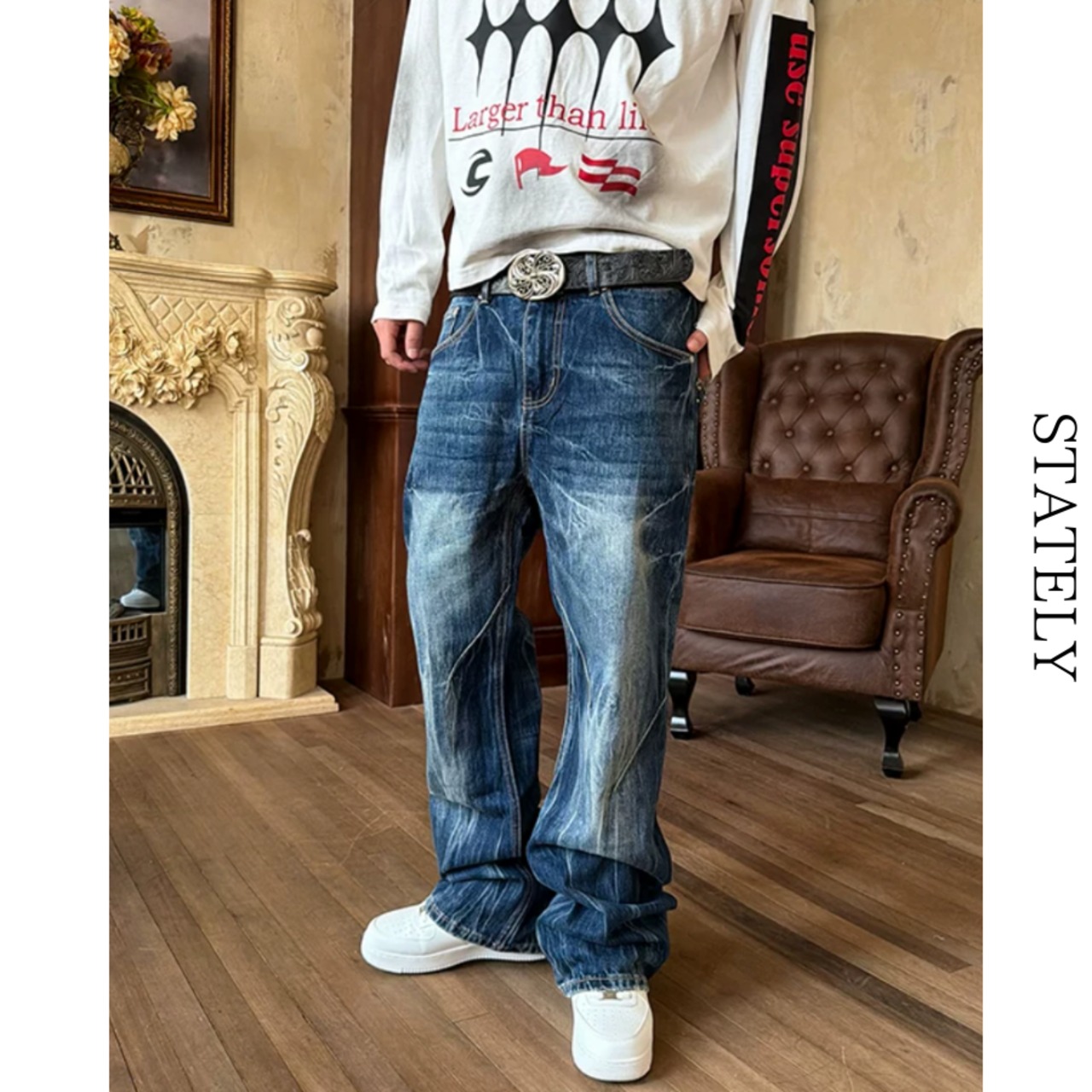 Stud Script ワイドデニム_B92・画像7