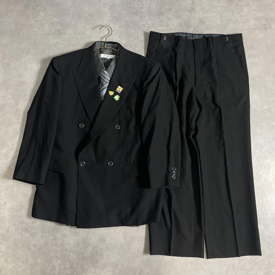 90s ヴィンテージ スーツ ダブル セットアップ ピンズvol.67 ダーク