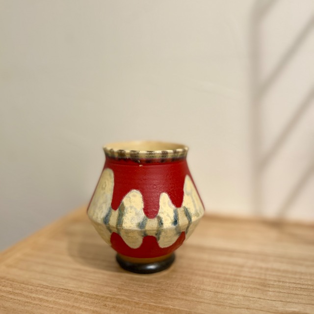 吉野 瞬　カフェオレボウル　湯飲み　朱