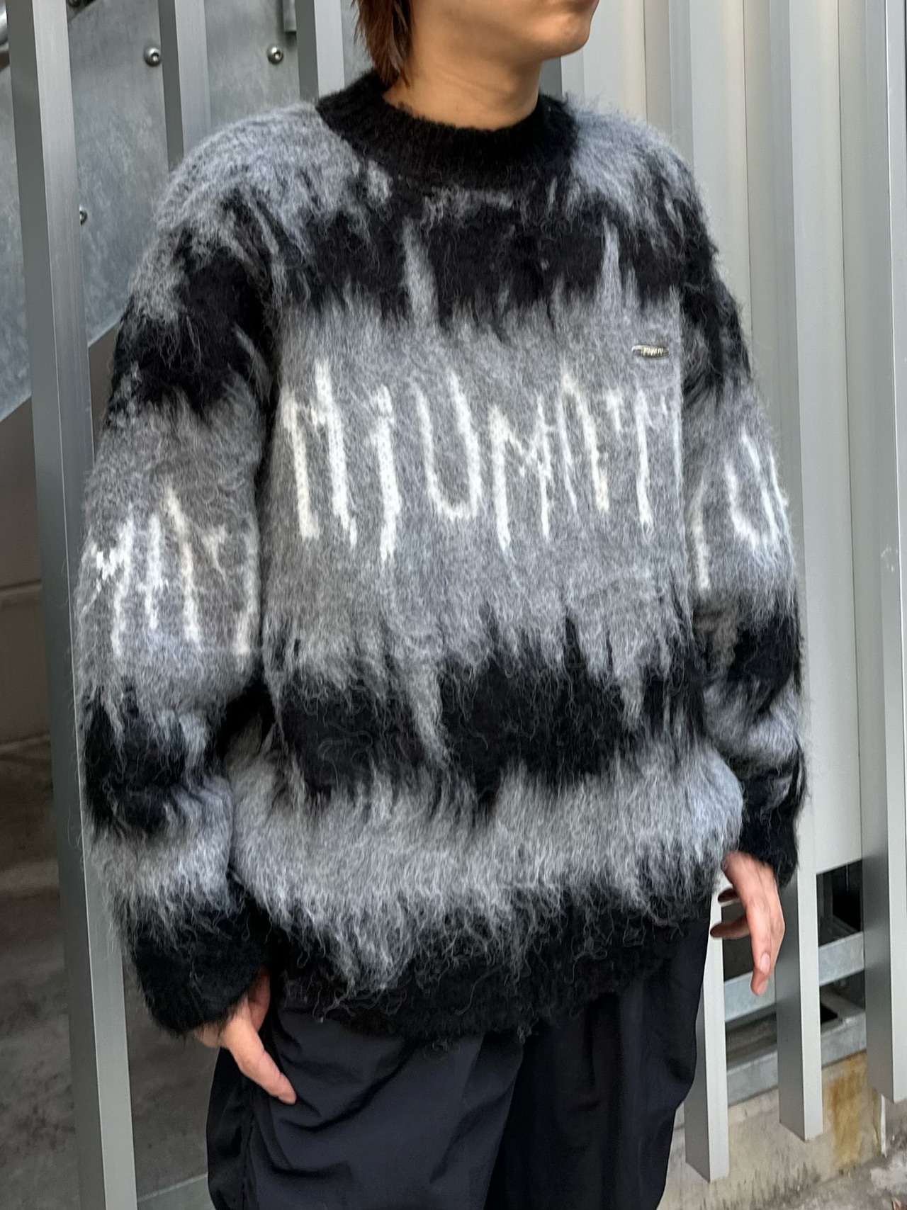【ALUDE SELECT】letter design mohair knit