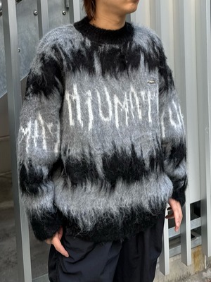 【ALUDE SELECT】letter design mohair knit