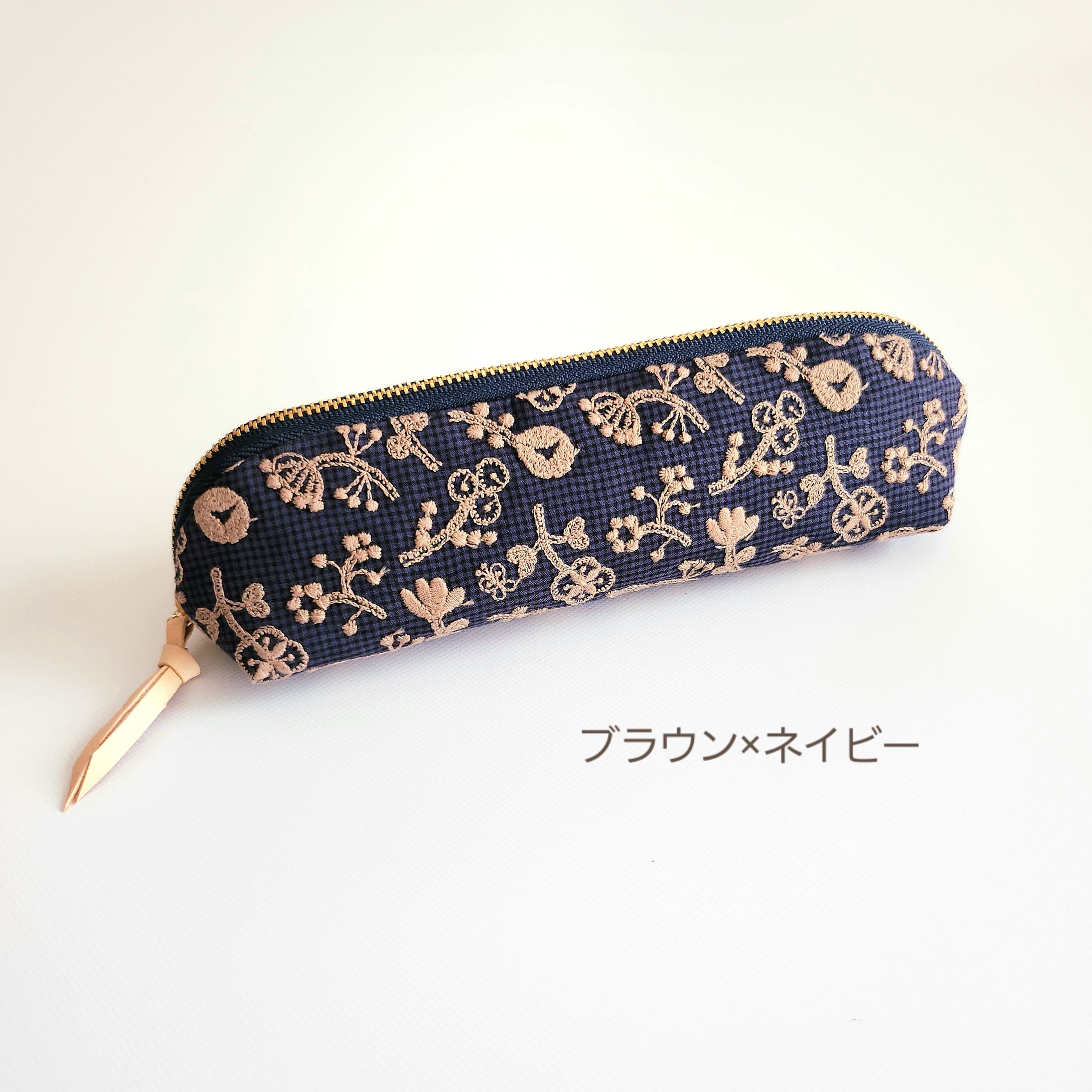ミナペルホネン　メガネケース大　キルト　wood bird 専用 ミナペルホネン×check&stripeのペンケース│メガネケース│ロング