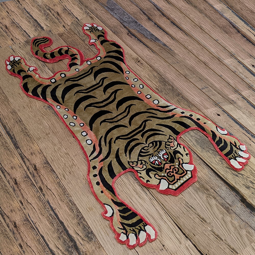 Tibetan Tiger Rug (Mサイズ シルク NIGOモデル 004) チベタン Tibetan Tiger Rug (Mサイズ シルク NIGOモデル 004) チベタン