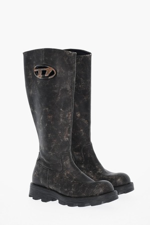 DIESEL ブーツ レザー・ラバー