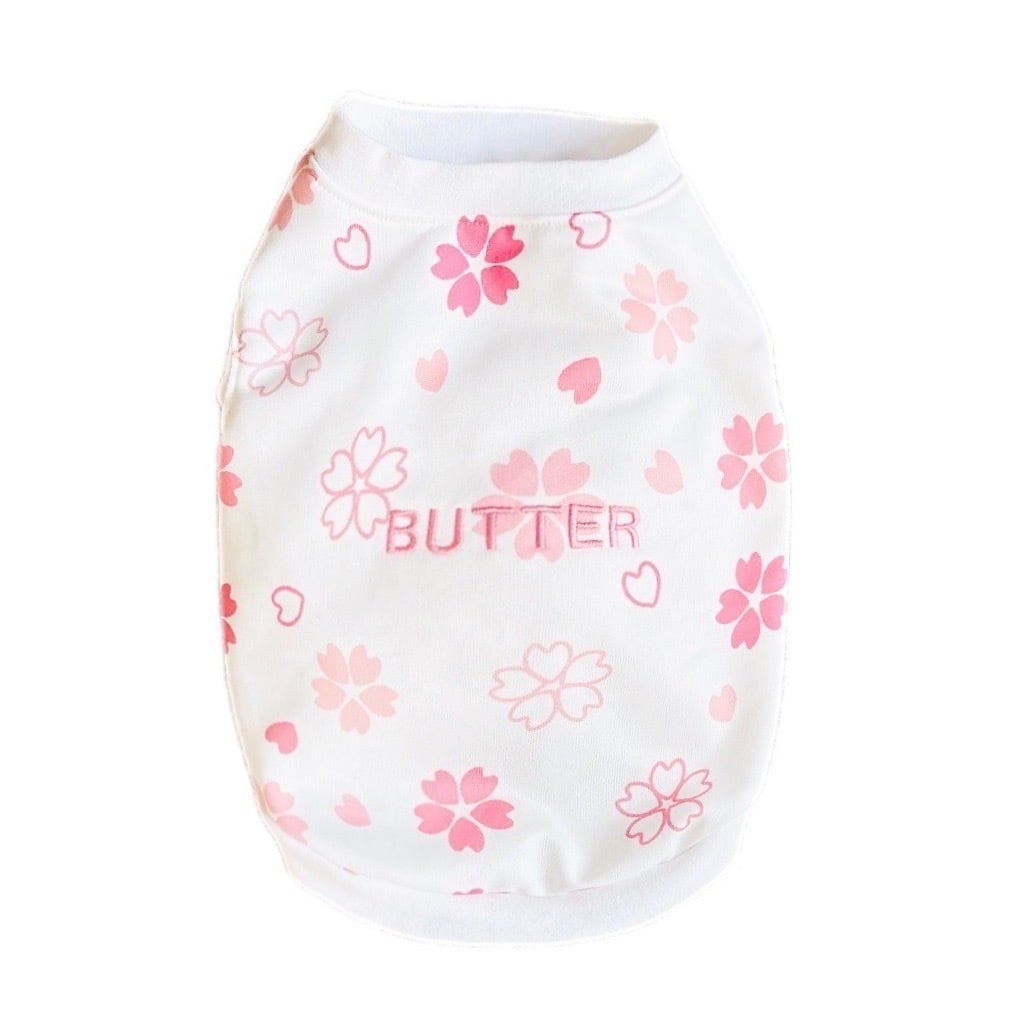 うちの子ネーム刺繍入りタンクトップ*桜* | 犬服BUTTER うちの子ネーム刺繍入りタンクトップ*桜* | 犬服BUTTER