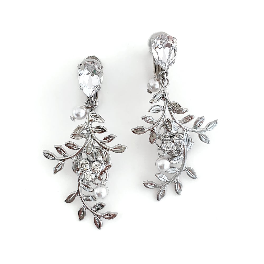 シルバーレーシーリーフ・イヤリング&ピアス【TER-211-SI】