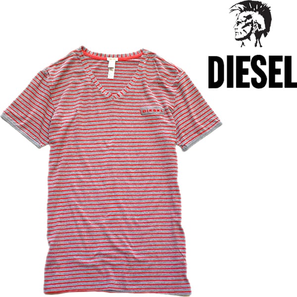 ☆DIESEL ディーゼル ボーダー柄 ロゴ タンクトップ 半袖/メンズ/M